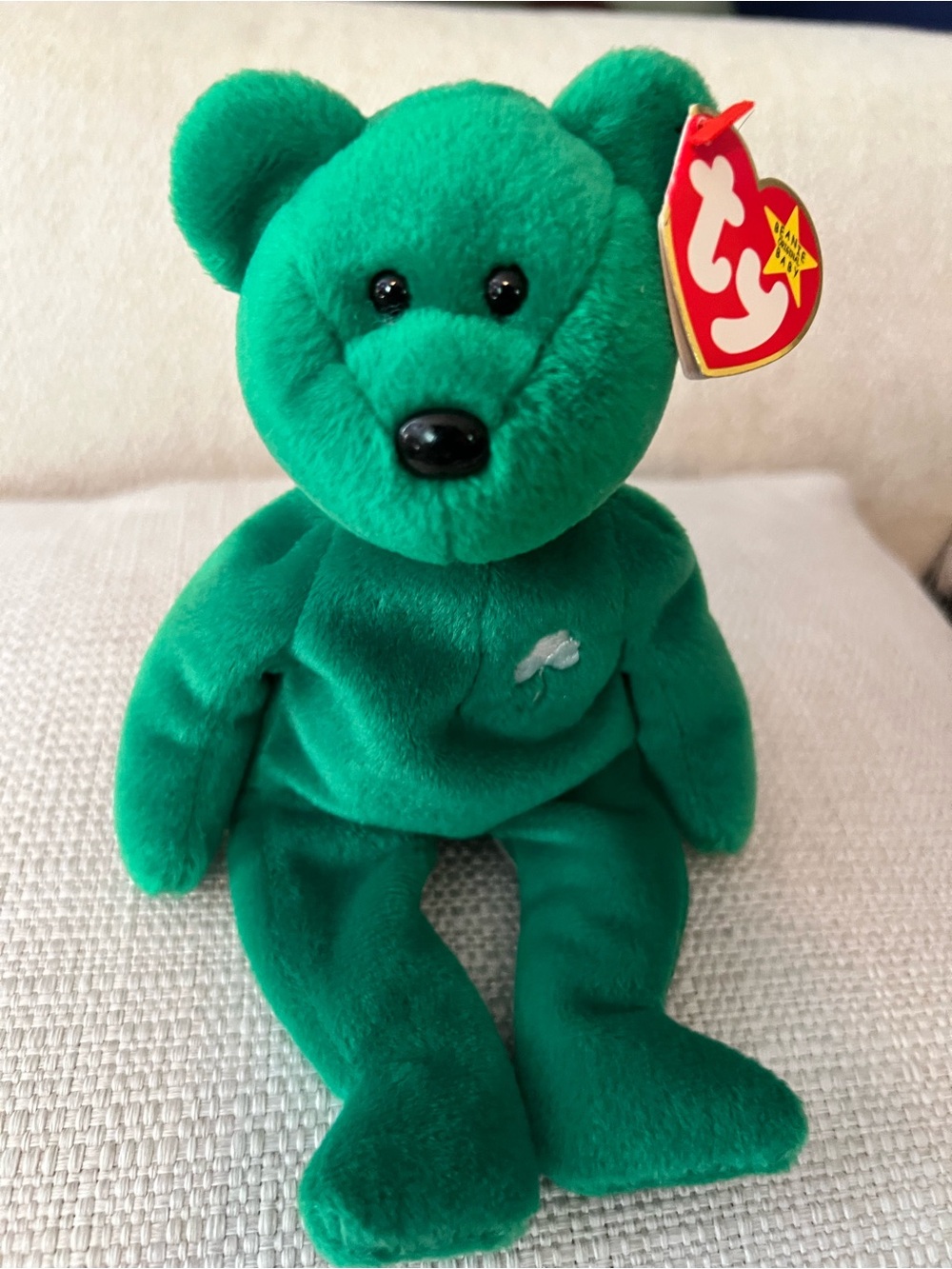 Ty Beanie Baby Green Plush Bear - Soft Collectible Stuffed Toy Erin”